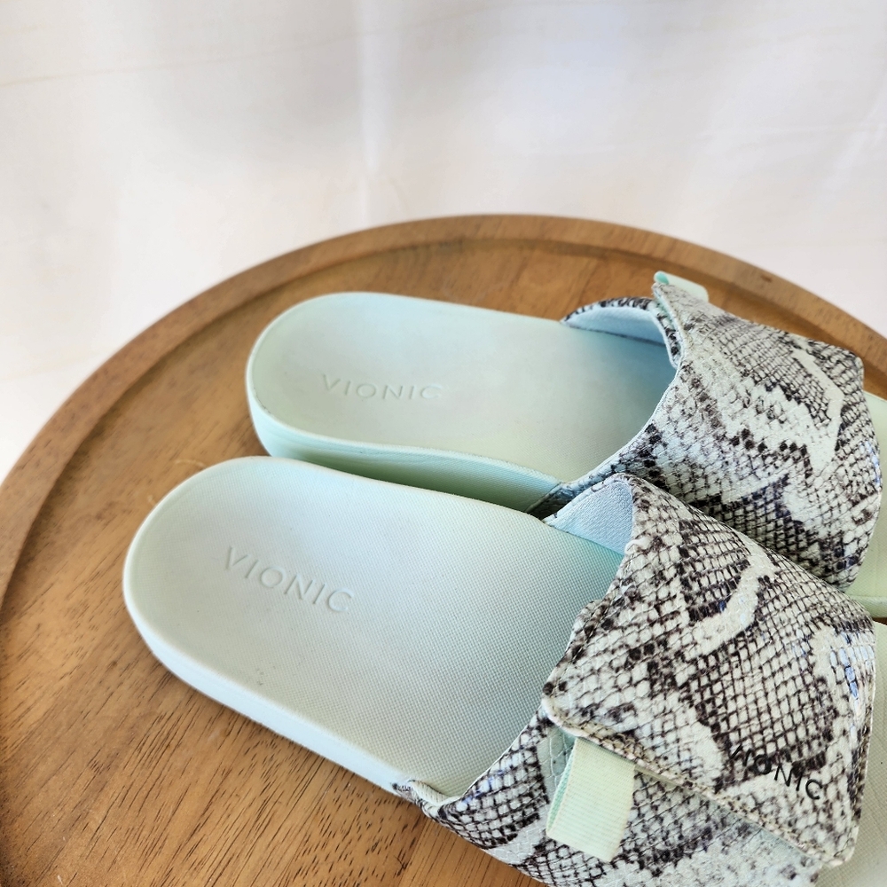 Vionic Keirs Snakeskin Pattern Slide Sandals - image 4